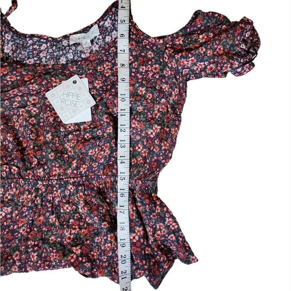 NEW HIPPIE ROSE floral cold shoulder M - Picture 4 of 5